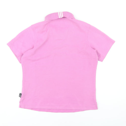 Adidas Women's Pink Polo Shirt M Casual Stretch
