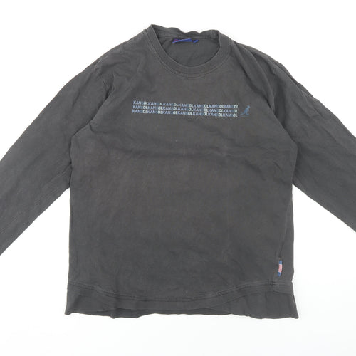 Kangol Unisex Black Cotton Long Sleeve Tee M