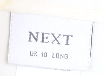 Next Women's Ivory Trousers UK 10 Belted Flared