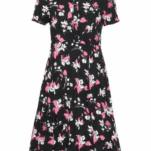 Marks and Spencer Women's Black Floral Shirt Dress Size 8
