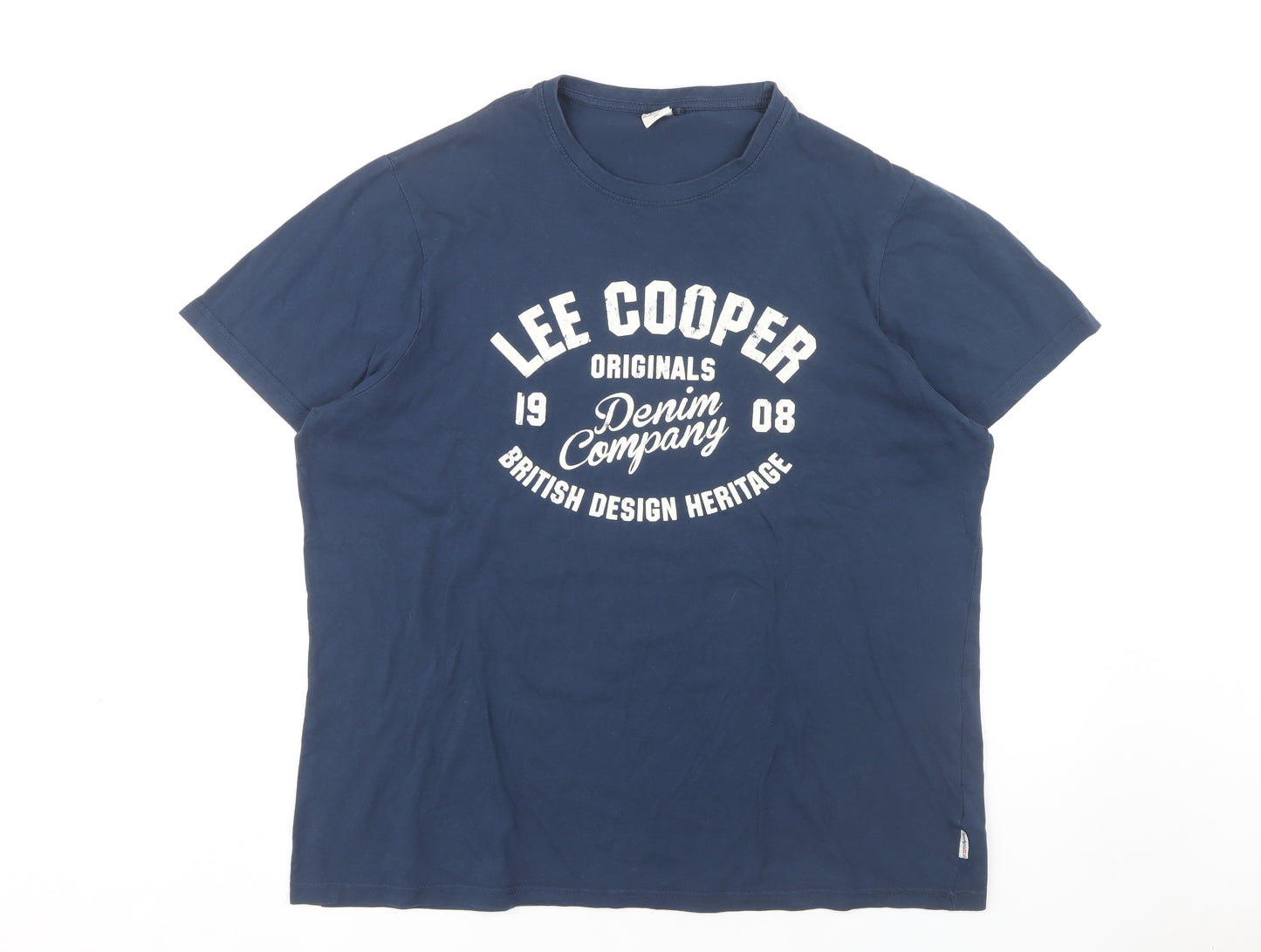 Lee Cooper Men's Blue Graphic Print T-Shirt 2XL
