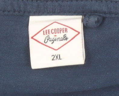 Lee Cooper Men's Blue Graphic Print T-Shirt 2XL