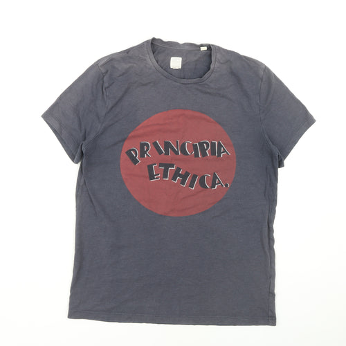 Jack Wills Men's Blue Graphic Print T-Shirt Size S