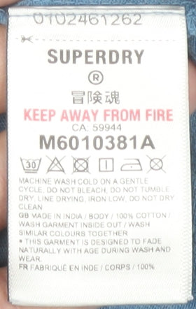 Superdry Men's Blue Sleeveless T-Shirt Size L