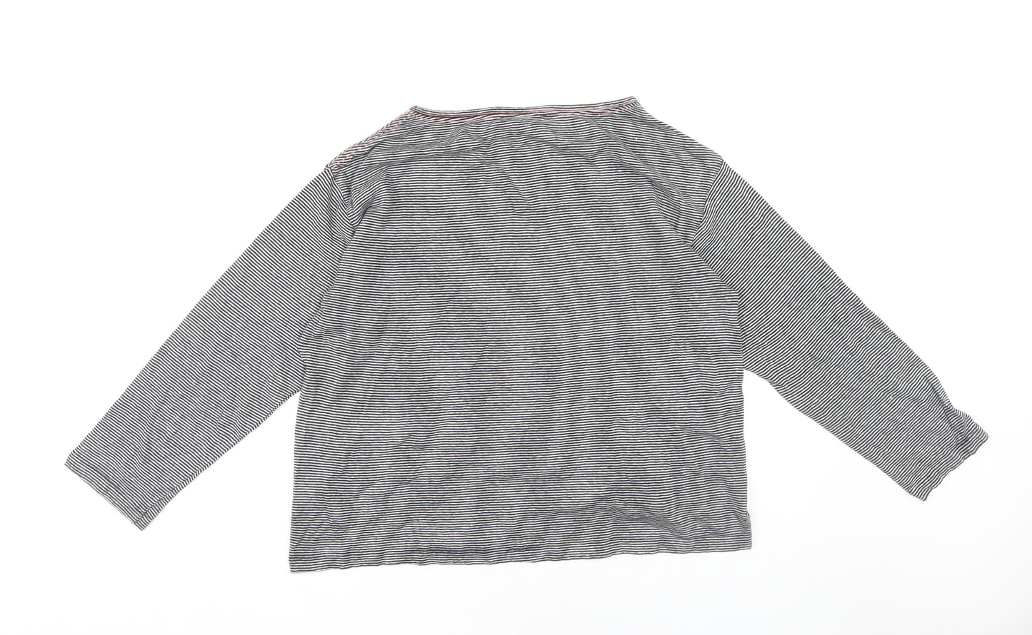 AllSaints Women's Black Stripe T-Shirt, Size L