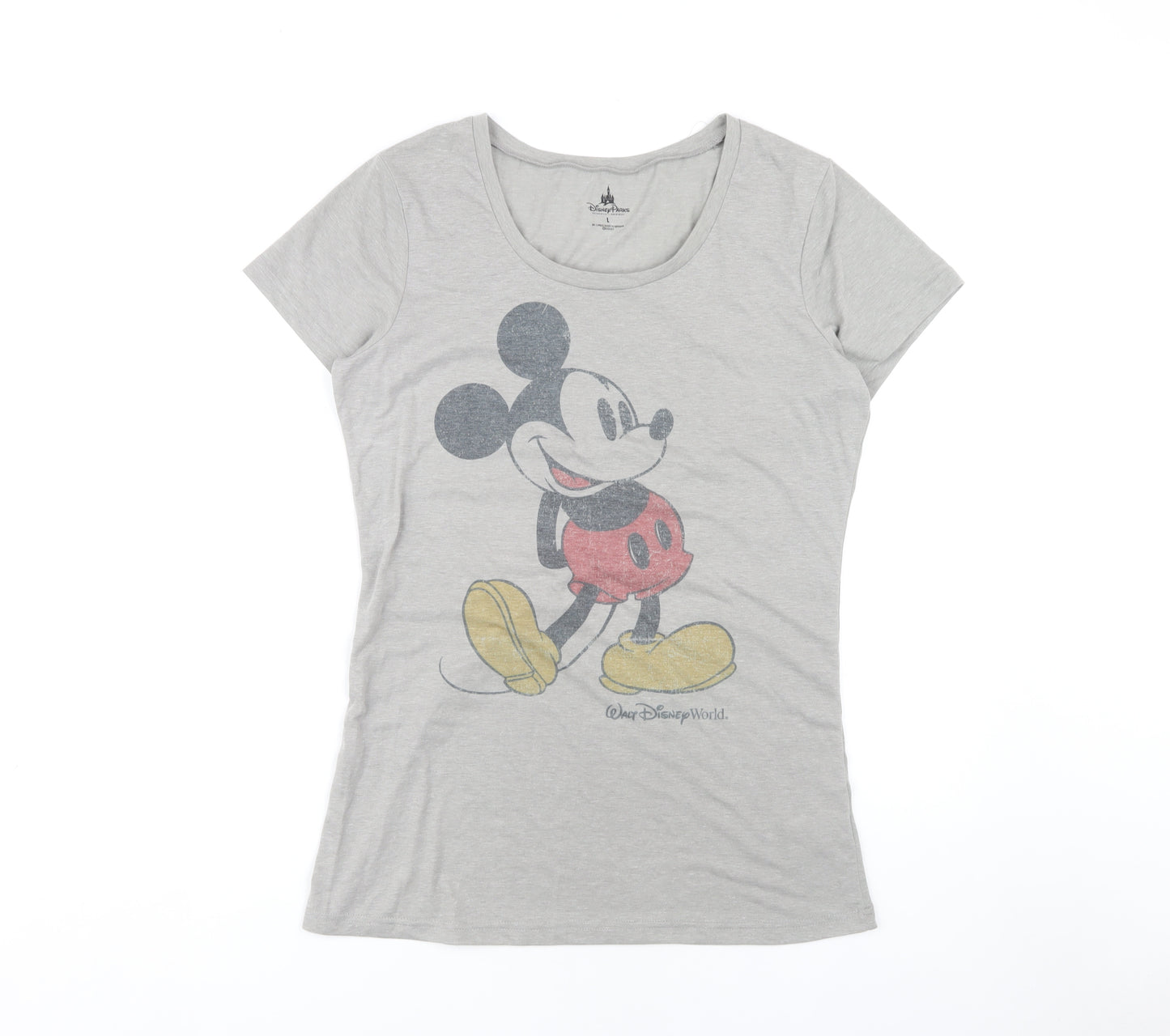 Disney Parks Women's Grey T-Shirt L - Mickey Mouse