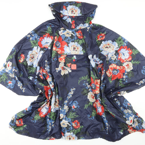 Joules Women's Multicoloured Floral Poncho Hooded One Size
