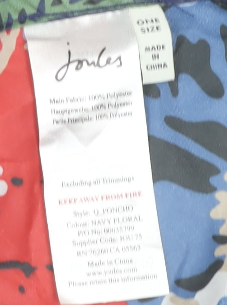 Joules Women's Multicoloured Floral Poncho Hooded One Size