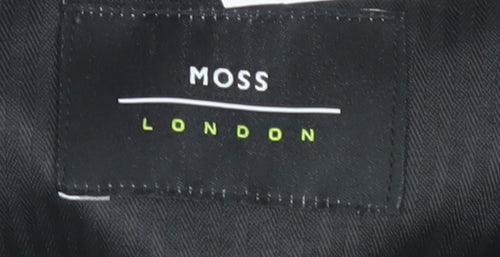 Moss London Men's Grey Check Trousers, Size 34