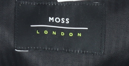 Moss London Men's Grey Check Trousers, Size 34