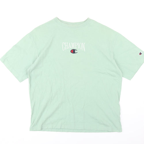 Champion Men's Green T-Shirt, Medium, Short Sleeve