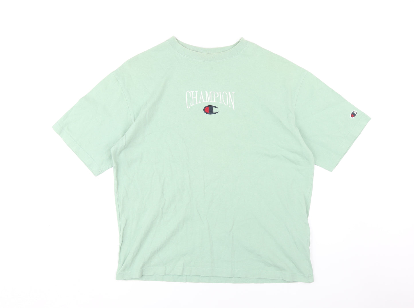 Champion Men's Green T-Shirt, Medium, Short Sleeve