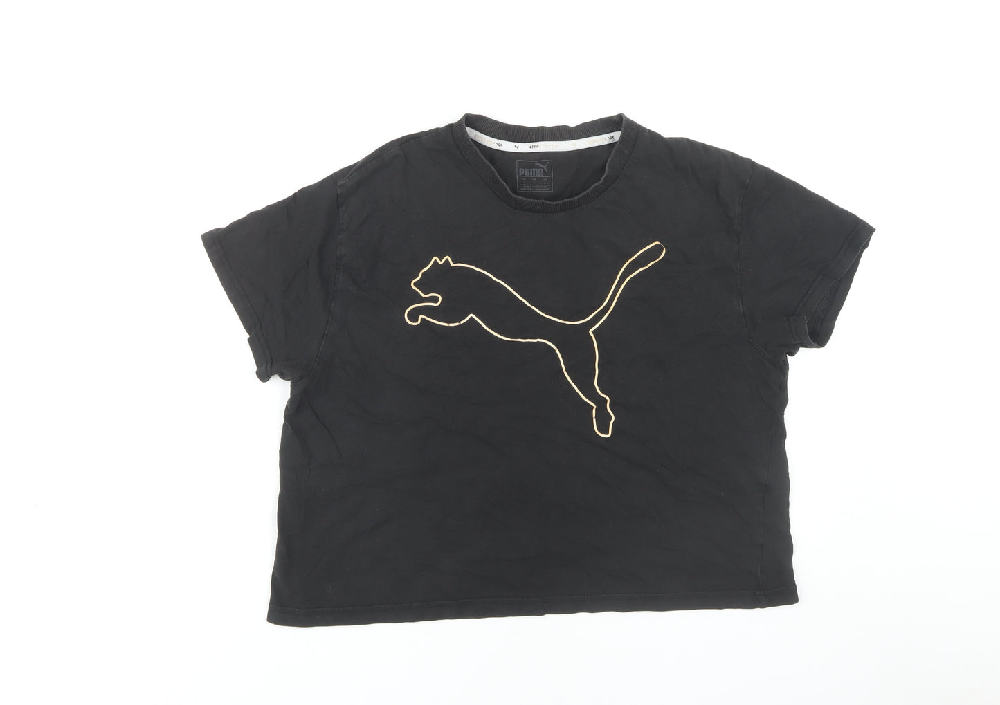 Puma Black Unisex Classic Fit Crew Neck T-Shirt L