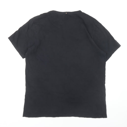 Pretty Green Men's Black Smiley Graphic T-Shirt L