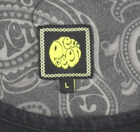 Pretty Green Men's Black Smiley Graphic T-Shirt L