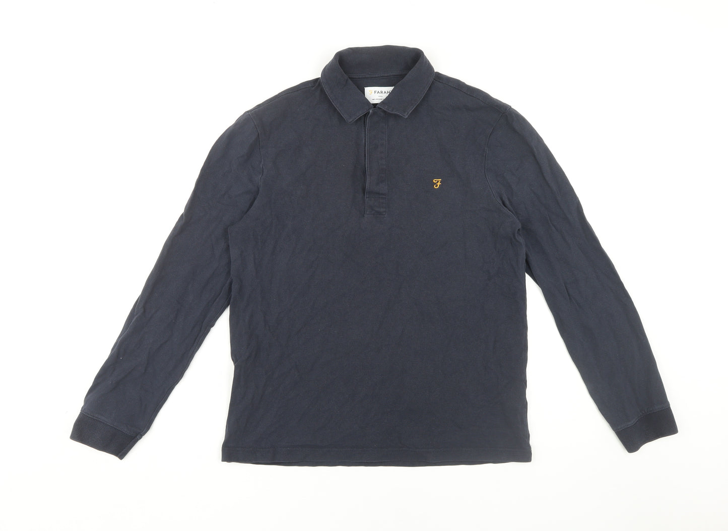 Farah Blue Men's S Long Sleeve Polo Shirt