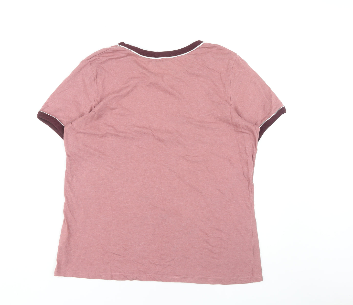 Brave Soul Women's Pink Ringer T-Shirt Size 18