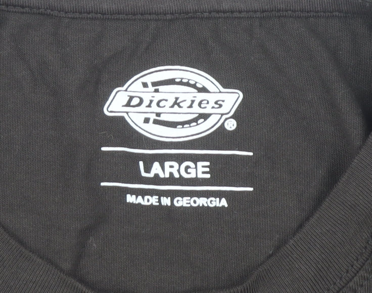 Dickies Men's Black Crew Neck T-Shirt - Large