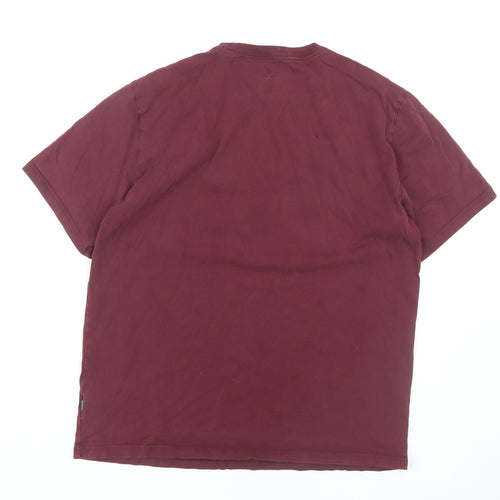 Converse Men's Red Cotton T-Shirt, L, Classic Crew Neck