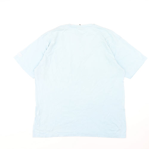 Cotton Traders Men's Blue Henley T-Shirt, L