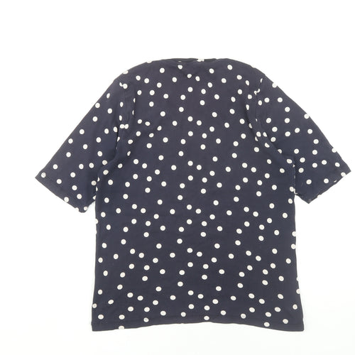 Cotton Traders Women’s Blue Polka Dot T-Shirt, Size 16