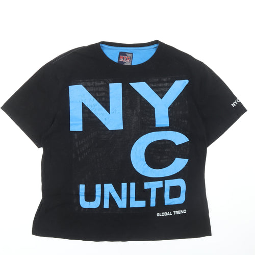 NYC UNLTD Men's Black Graphic Print T-Shirt L