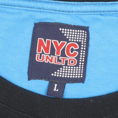 NYC UNLTD Men's Black Graphic Print T-Shirt L