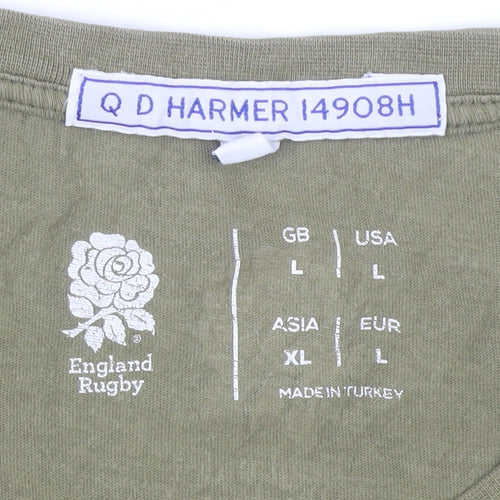 England Rugby Men’s Green L T-Shirt Short Sleeve