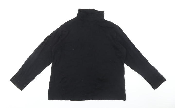 Isle Women's Black High Neck Long Sleeve T-Shirt