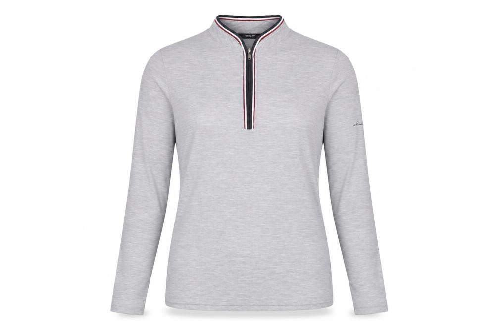 Front view of Abacus Women's Grey Long Sleeve Top, size 10