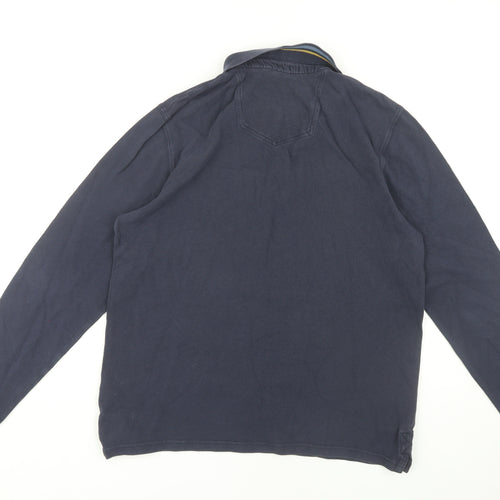FatFace Men's Blue Long Sleeve Polo Shirt L
