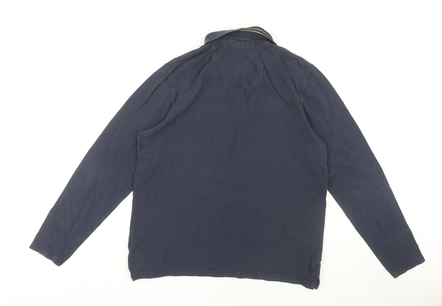 FatFace Men's Blue Long Sleeve Polo Shirt L