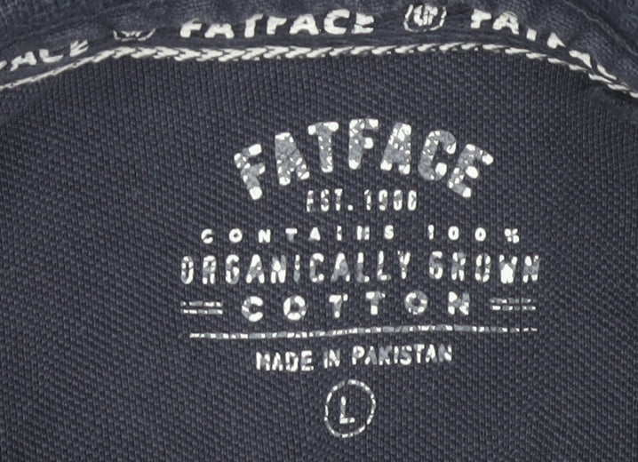 FatFace Men's Blue Long Sleeve Polo Shirt L