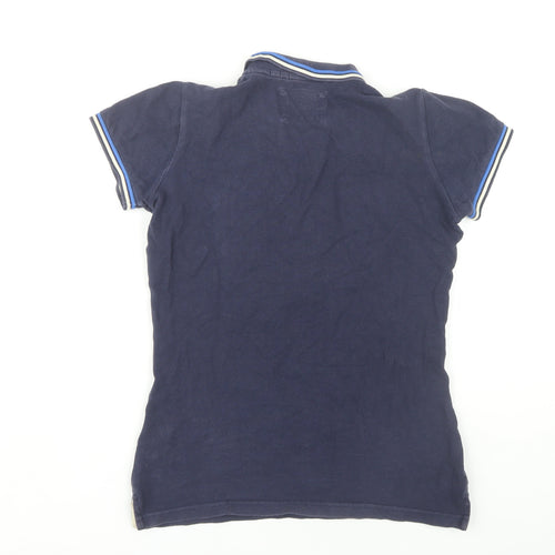 Superdry Women's Blue Polo Shirt, Size S, Stylish Casual Wear