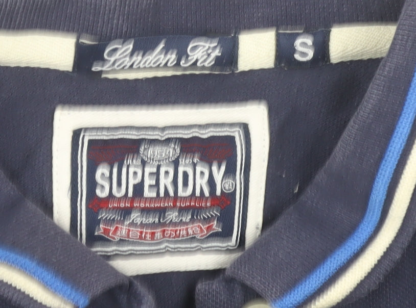 Superdry Women's Blue Polo Shirt, Size S, Stylish Casual Wear