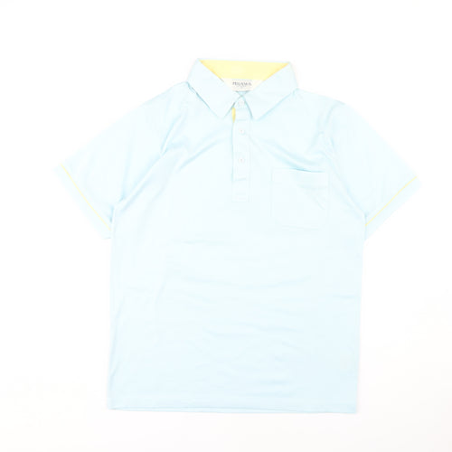 Pegasus Men's Blue Short Sleeve Polo - Medium