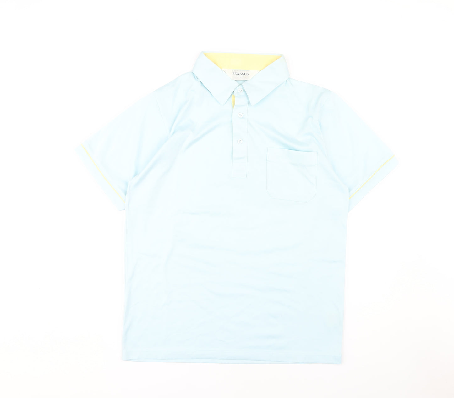 Pegasus Men's Blue Short Sleeve Polo - Medium