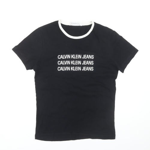 Calvin Klein Women's Black Ringer T-Shirt - Size S