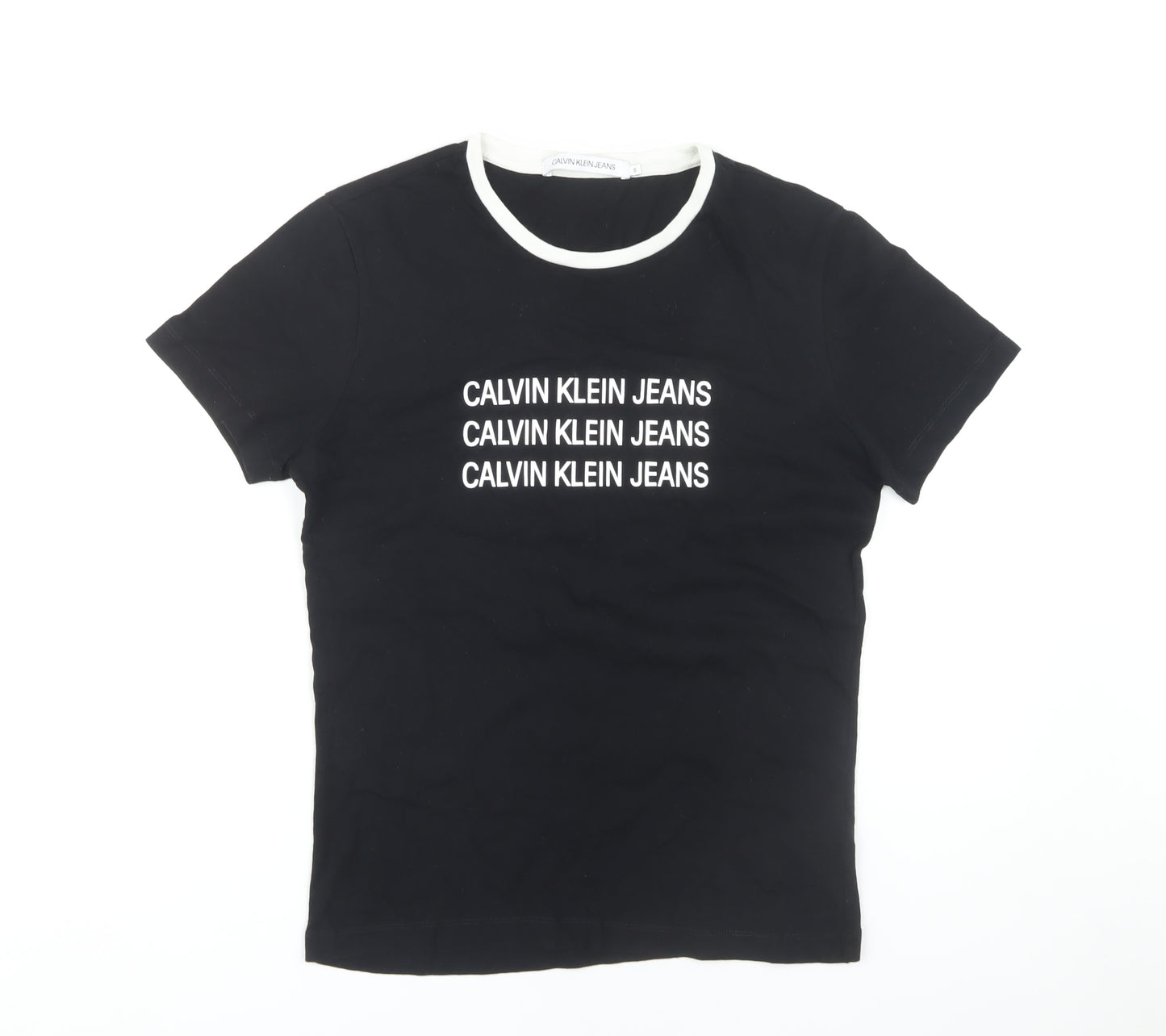 Calvin Klein Women's Black Ringer T-Shirt - Size S
