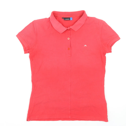 J.Lindeberg Women's Red Polo Shirt, Medium