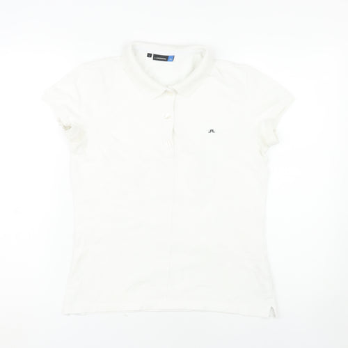 J.Lindeberg Women's White Polo Shirt, M, Cotton