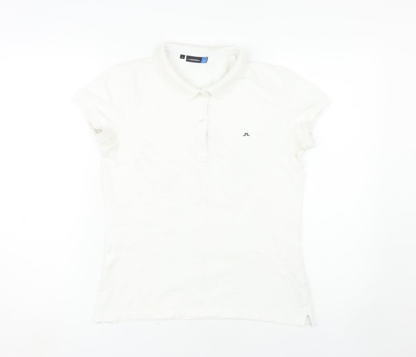 J.Lindeberg Women's White Polo Shirt, M, Cotton