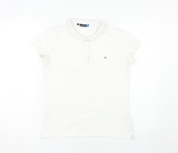 J.Lindeberg Women's White Polo Shirt, M, Cotton