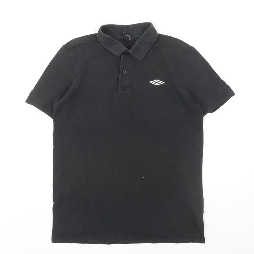 Umbro Men's Black Polo Shirt Medium