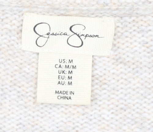 Jessica Simpson Women's Beige Open Front Cardigan M