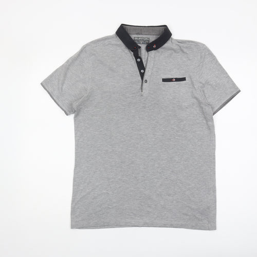 Burton Grey Men's Polo M Short Sleeve Button