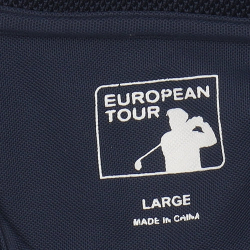 European Tour Men's Blue Polo Shirt Size L Golf Style
