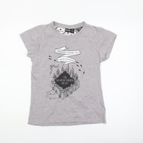 Harry Potter Women's Grey Marauders Map T-Shirt, Size 6