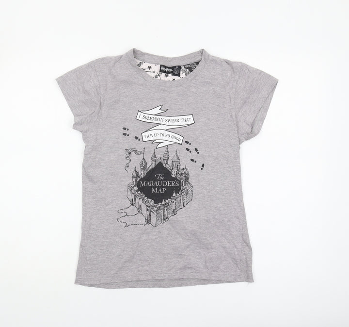 Harry Potter Women's Grey Marauders Map T-Shirt, Size 6