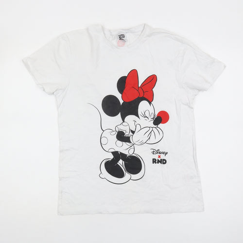 Disney Women's White XS T-Shirt with Cartoon Print